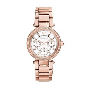 Michael Kors Rose Gold-Tone Crystal Accent Women's Bracelet Watch